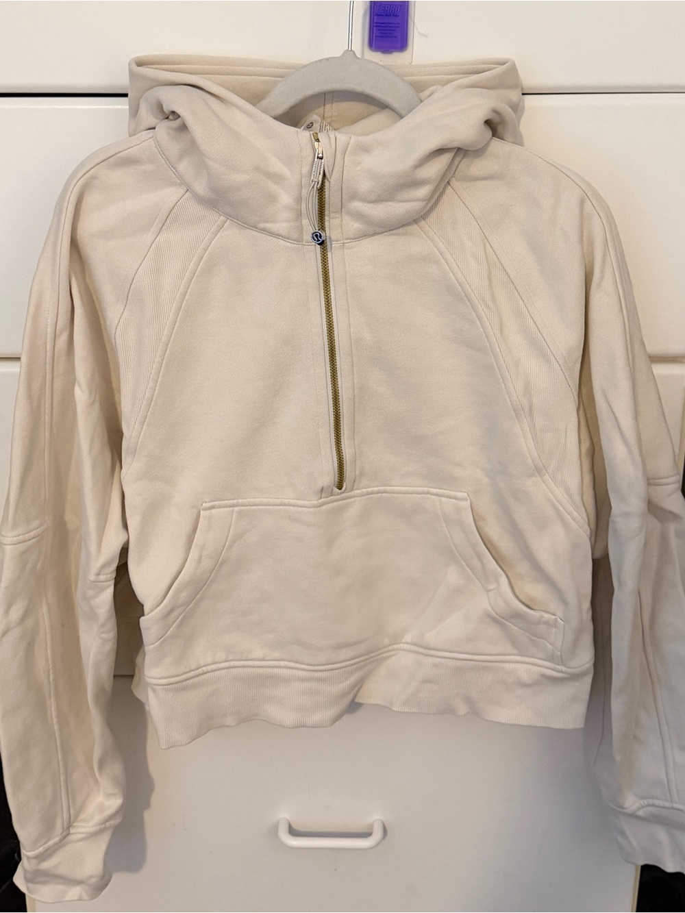 lululemon athletica Cream Scuba Half-Zip Hoodie